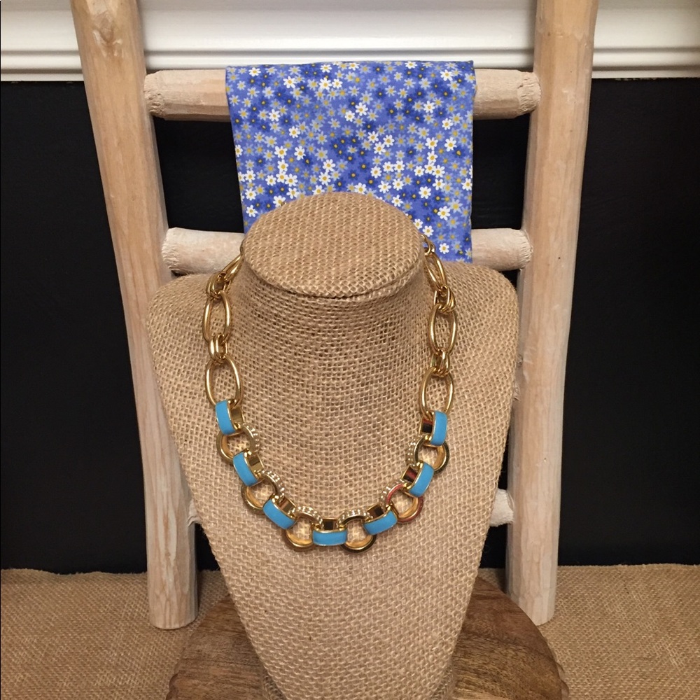 blue enamel necklace